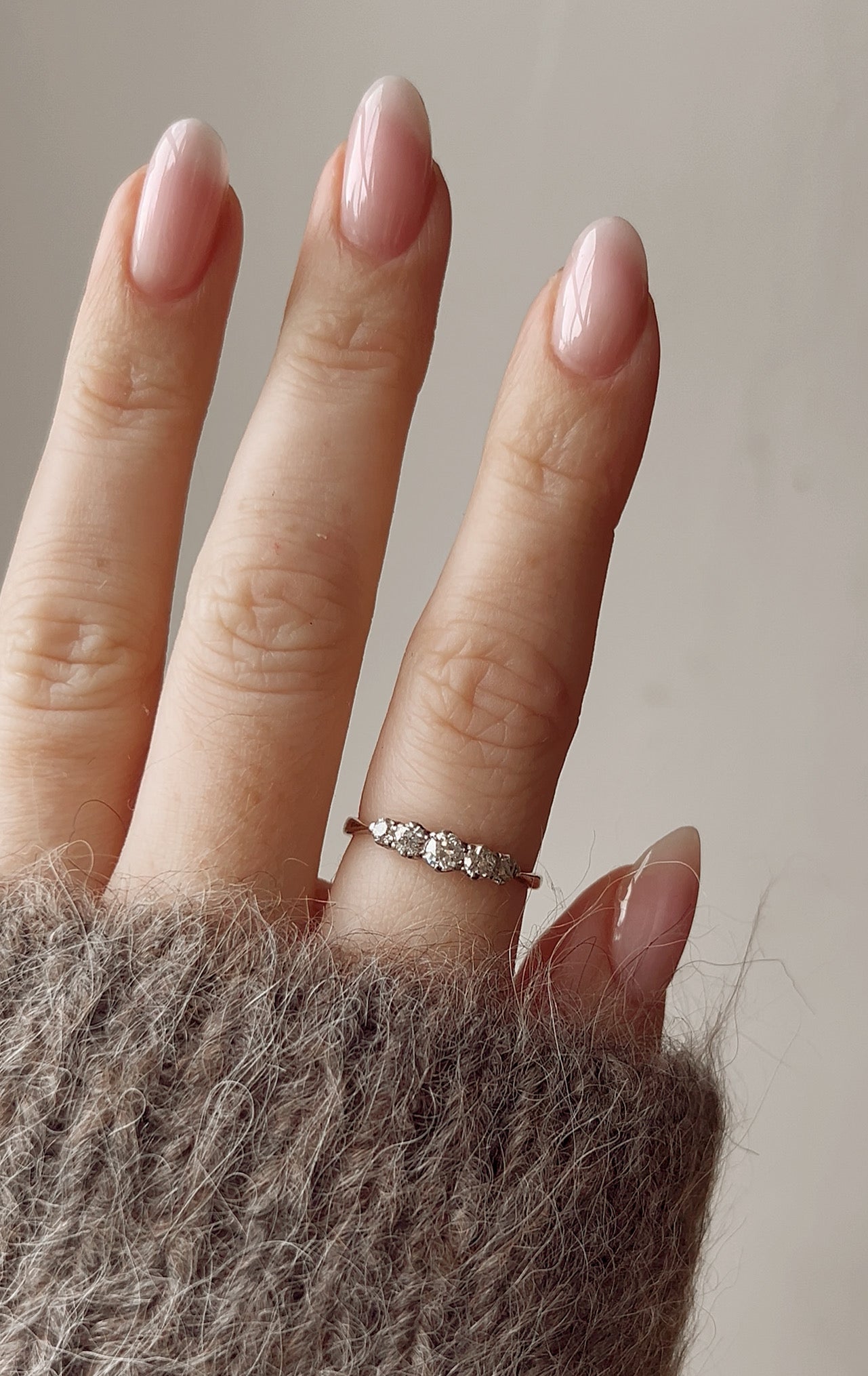 Gorgeous Early 20th Century 18ct Gold and Old-Cut Diamond Five Stone Ring