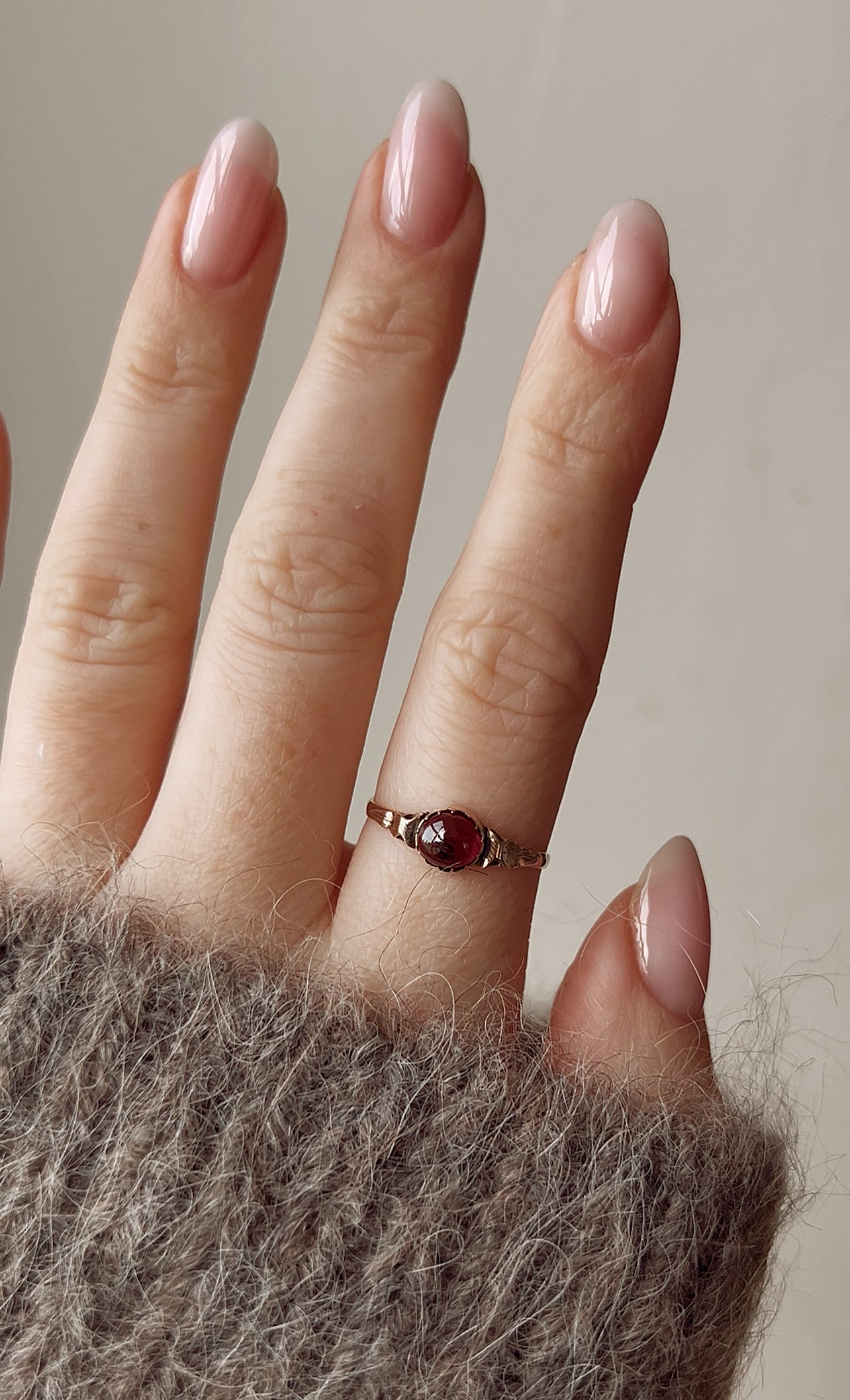 Sweet Mid Victorian 22 Carat Gold and Garnet Ring