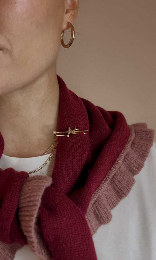 Victorian Cultured Pearl and Seed Pearl Swallow Brooch