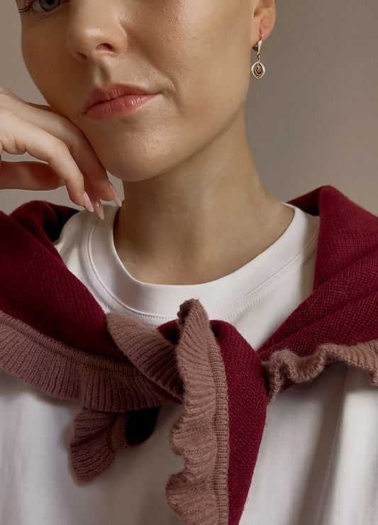 Very Pretty Mid 20th Century 9ct Gold Paste Earrings