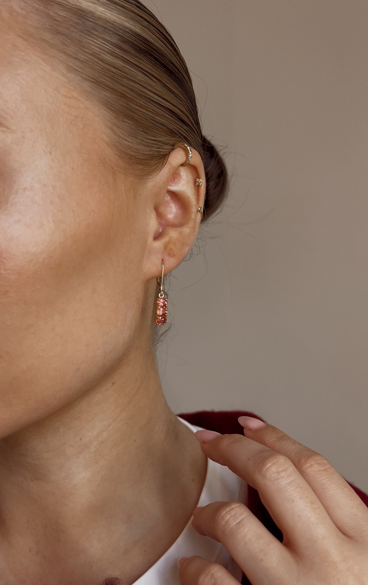 Stunning 14ct Beryllium-diffused Sapphire Drop Earrings