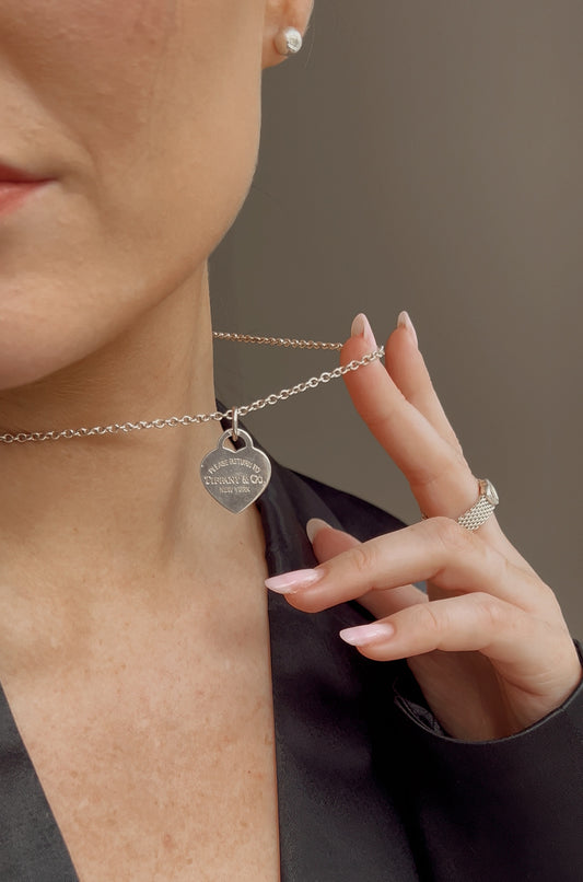 Tiffany & Co. Return to Tiffany Sterling Silver Medium Heart Pendant Necklace