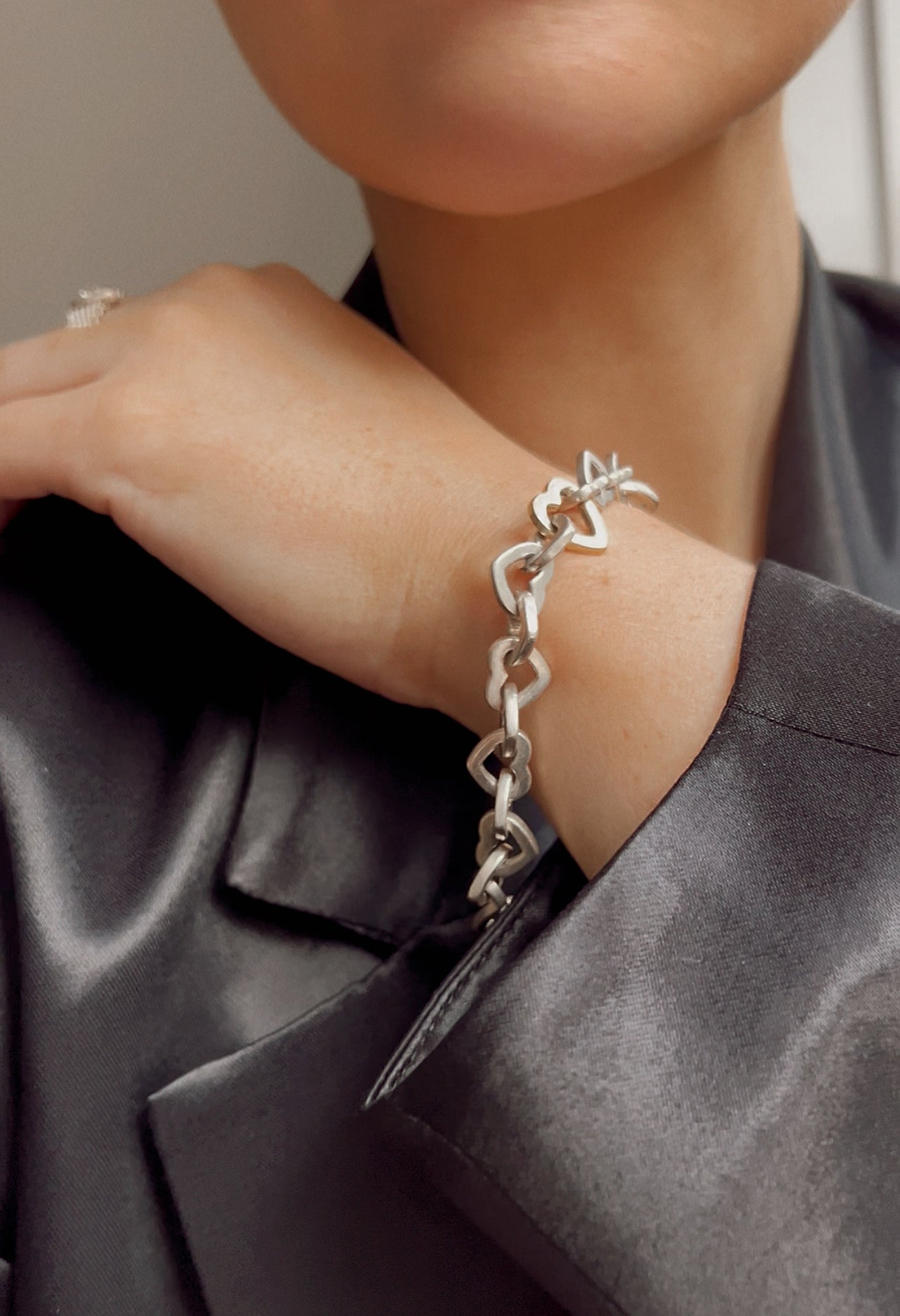 Tiffany & Co. Silver and 18ct Gold Heart Bracelet