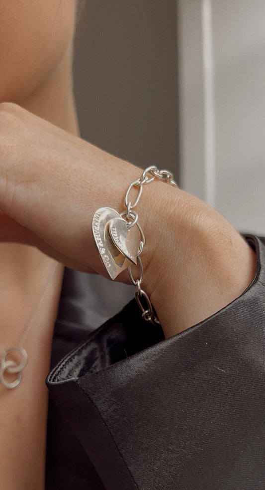 Tiffany & Co. Double Heart Silver Bracelet