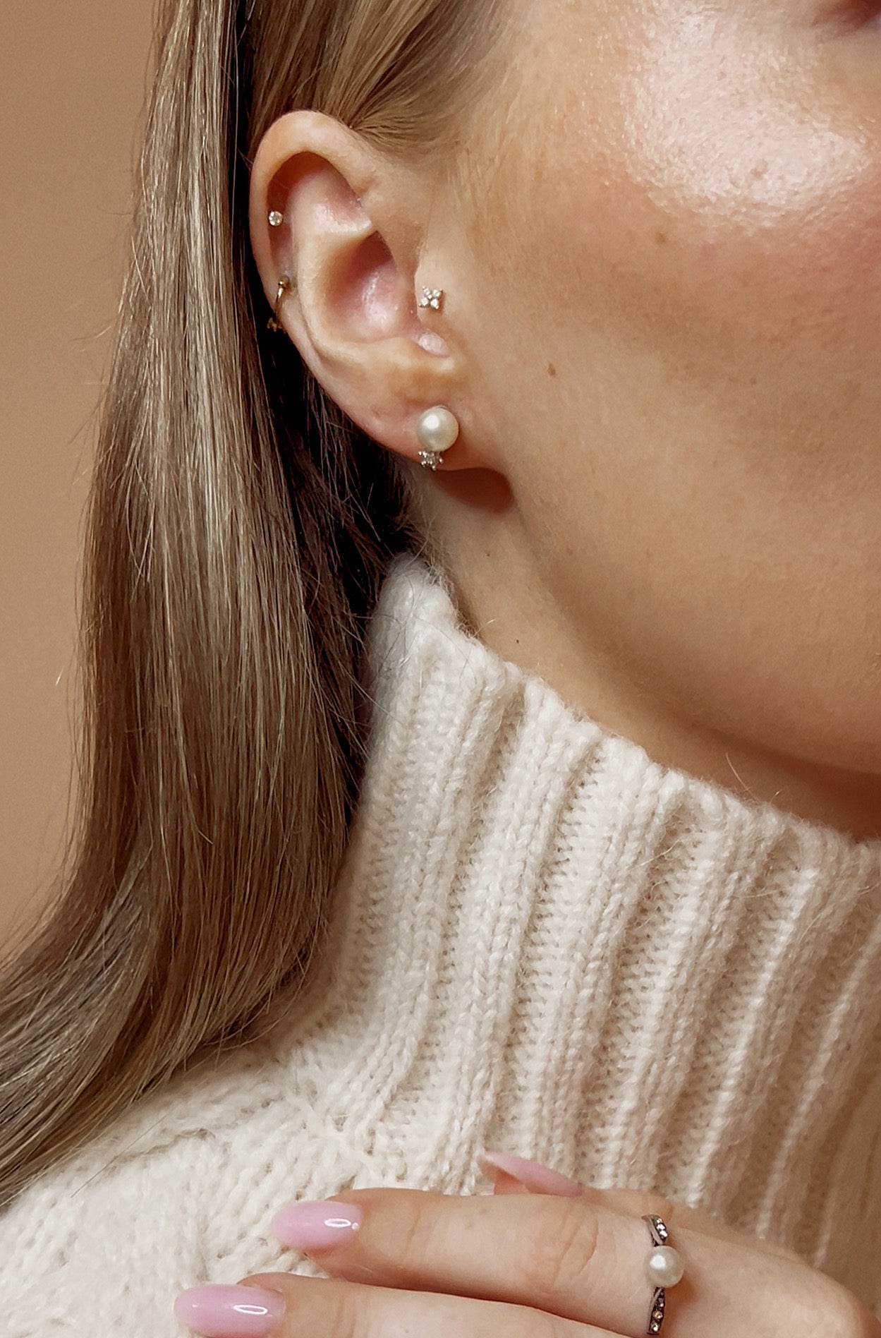 Lovely Diamond and Pearl Earrings