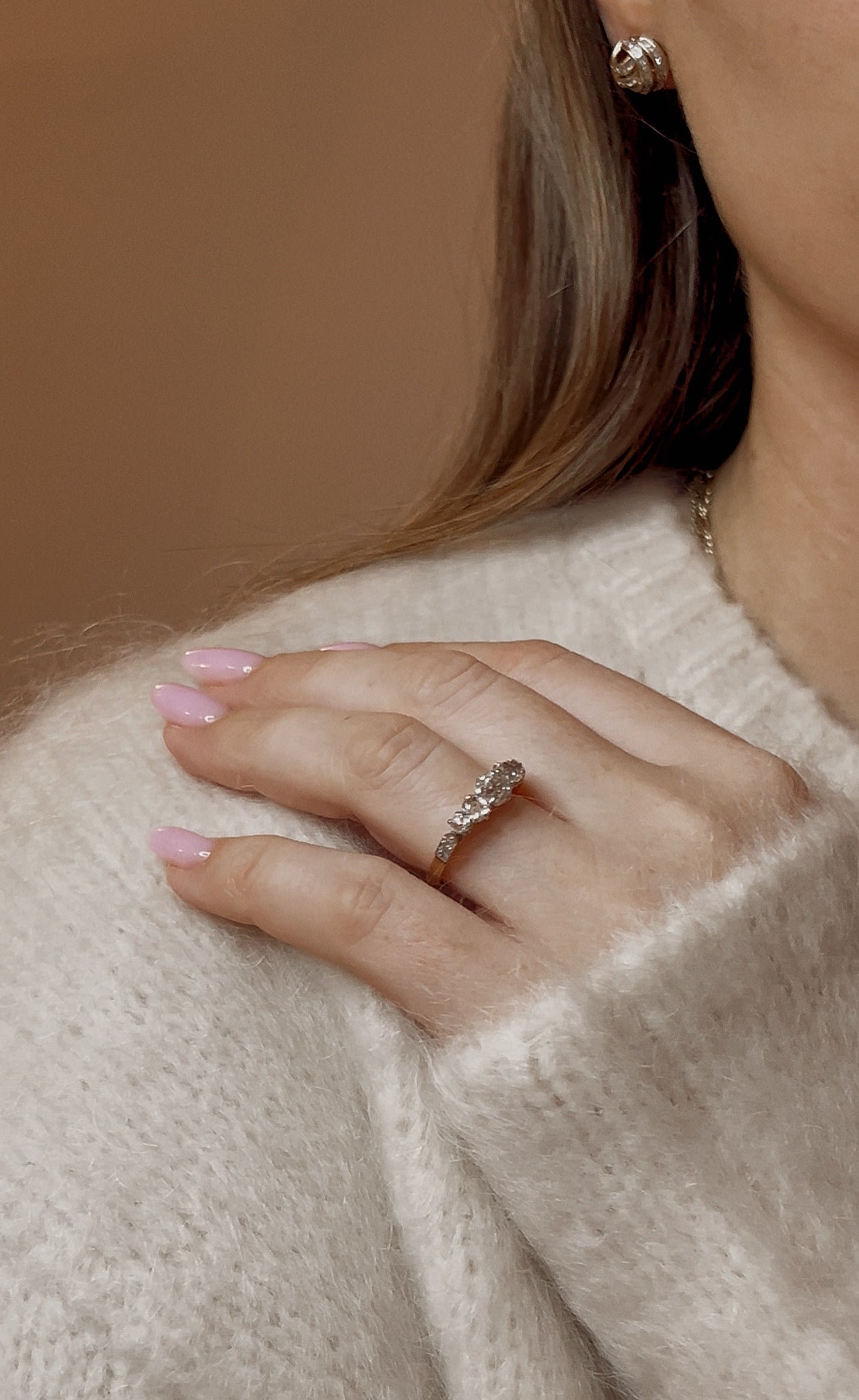 Really Gorgeous Five Stone Old Cut Diamond Ring