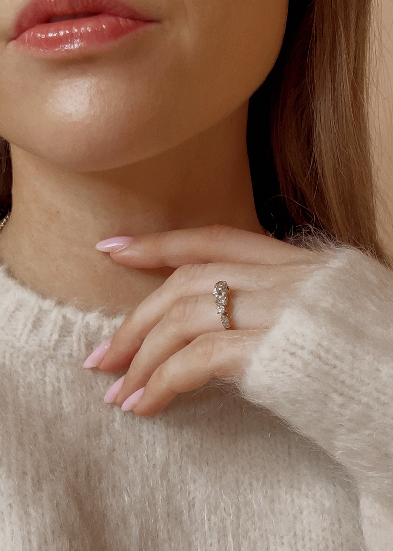 Really Gorgeous Five Stone Old Cut Diamond Ring