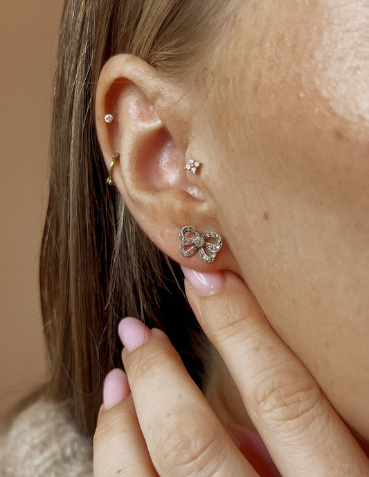 The Sweetest Vintage Diamond Bow Earrings