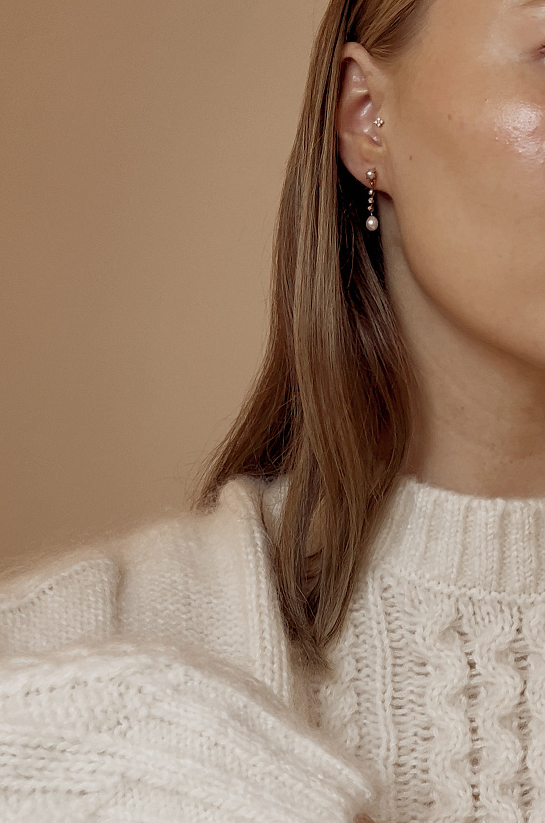 Exquisite Diamond, Split Pearl and Cultured Pearl Drop Earrings