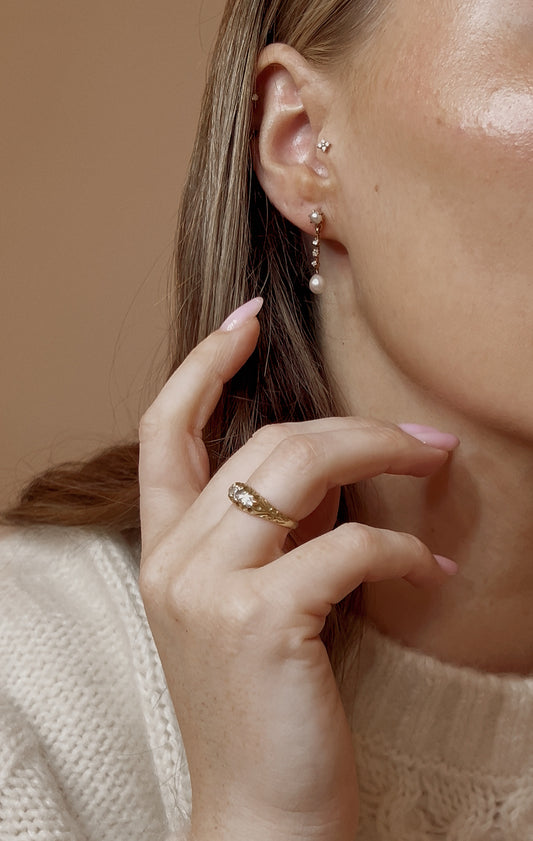 Exquisite Diamond, Split Pearl and Cultured Pearl Drop Earrings