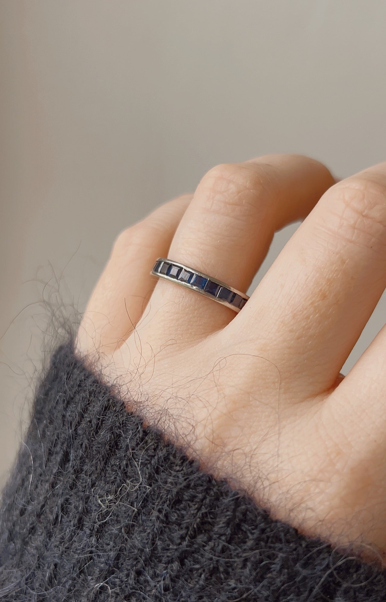 Gorgeous Mid 20th Century Blue Sapphire Full Eternity Ring