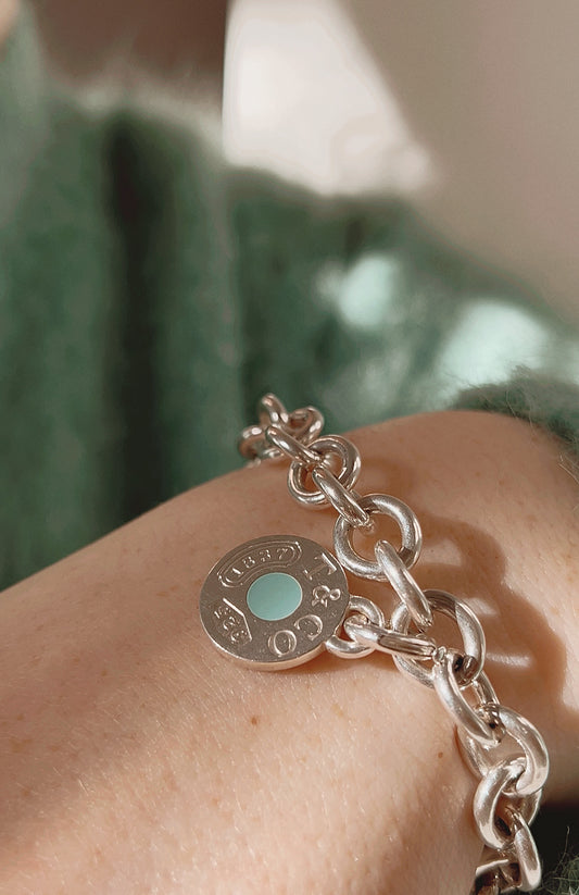 Wonderful Tiffany & Co. Tiffany Blue Buoy Charm and Bracelet