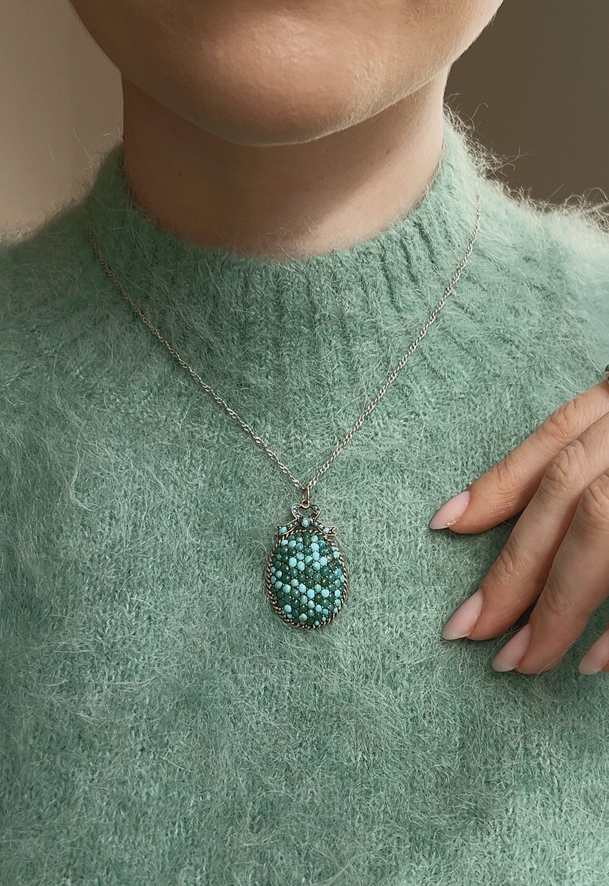 Stunning Late 19th Century Turquoise Locket Pendant