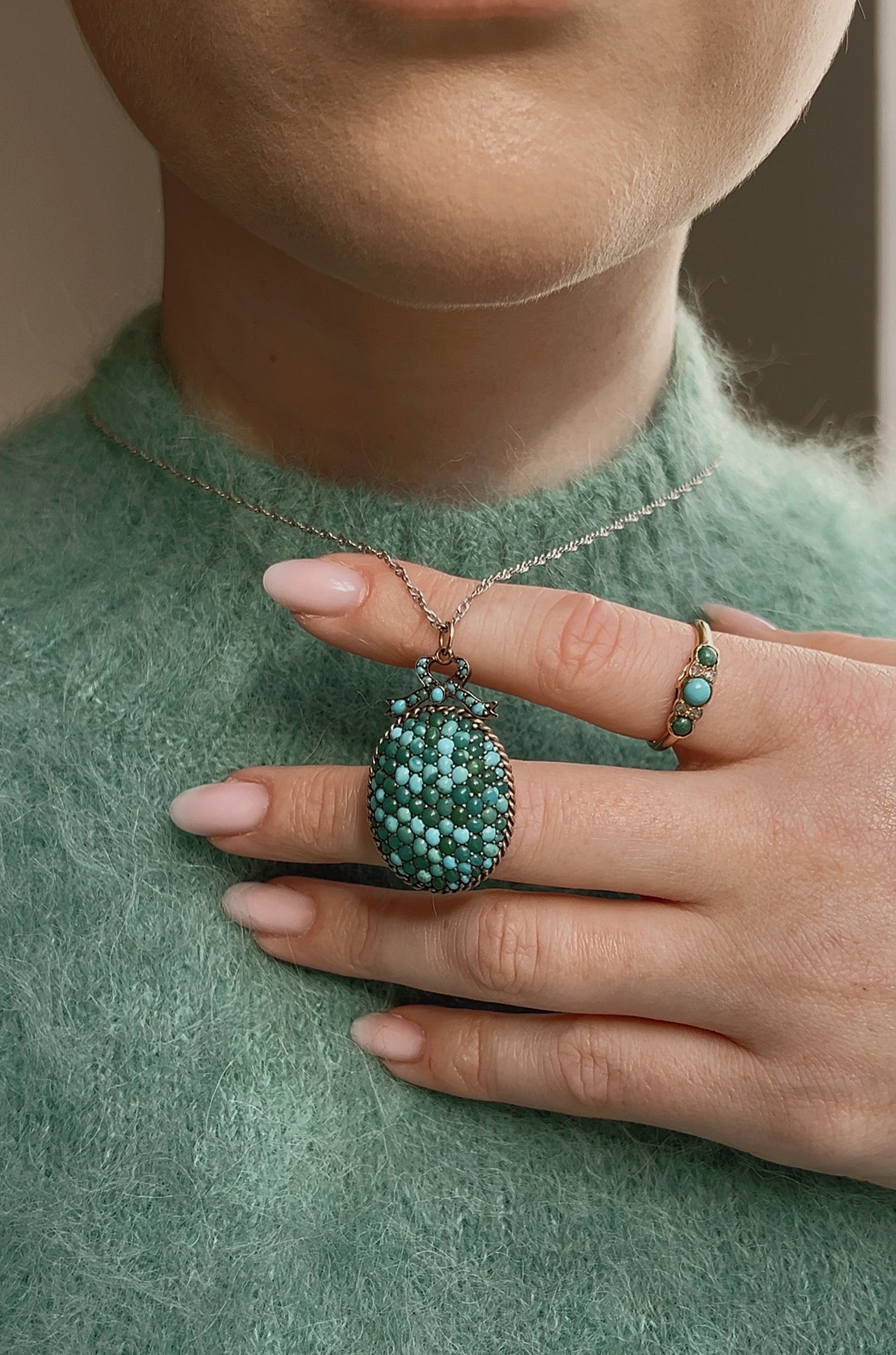Stunning Late 19th Century Turquoise Locket Pendant