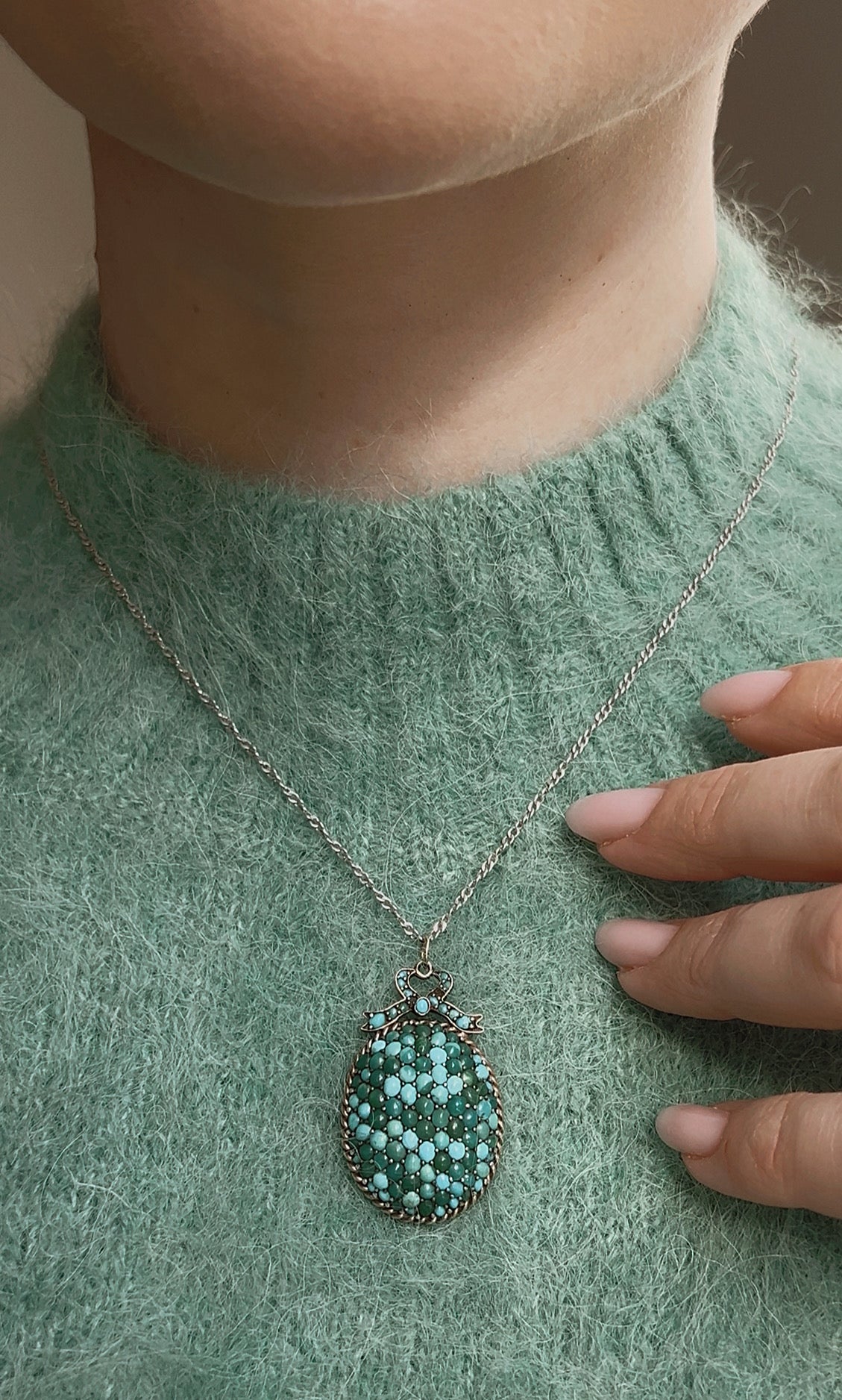 Stunning Late 19th Century Turquoise Locket Pendant