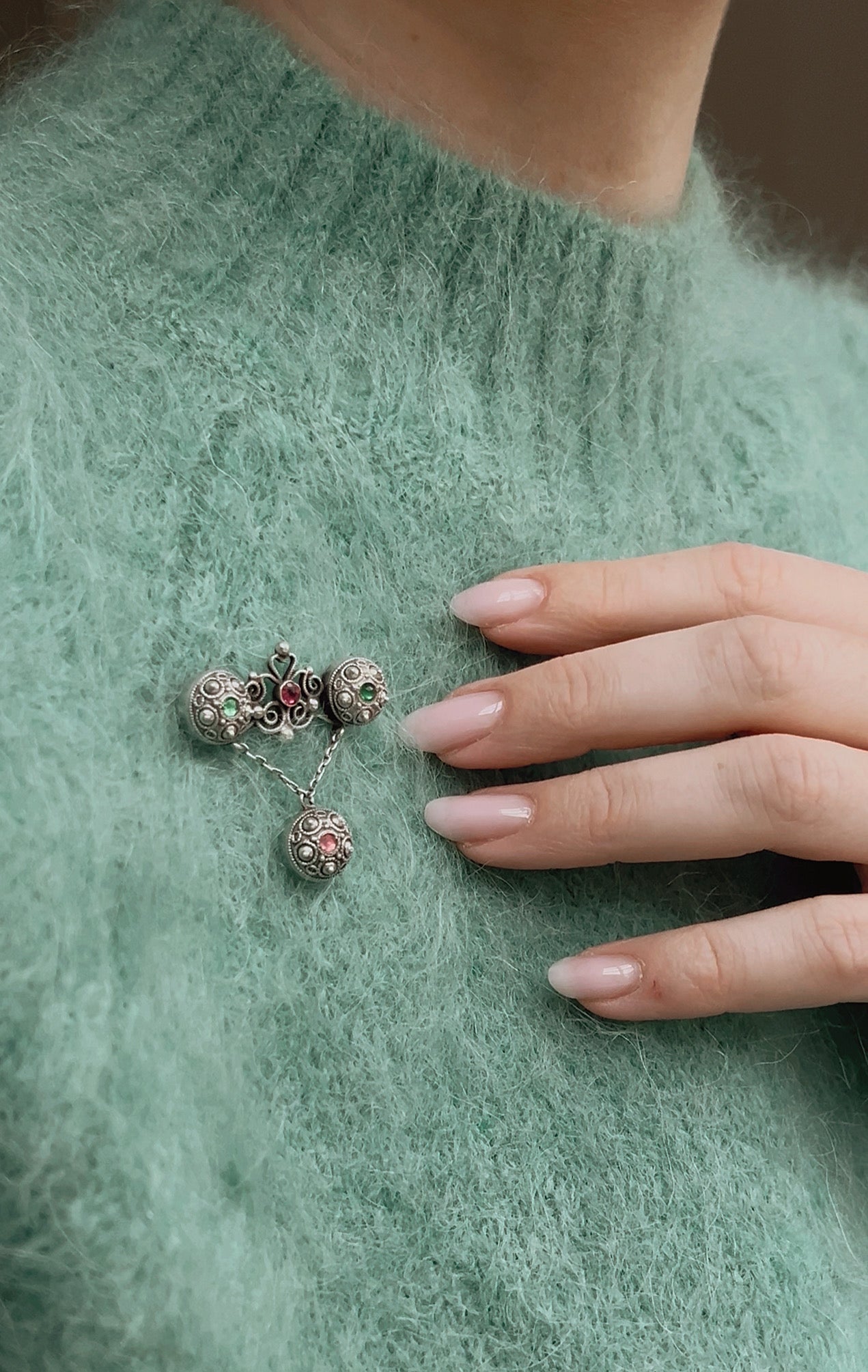 Wonderful Paste Bar Brooch by Gundorph Albertus