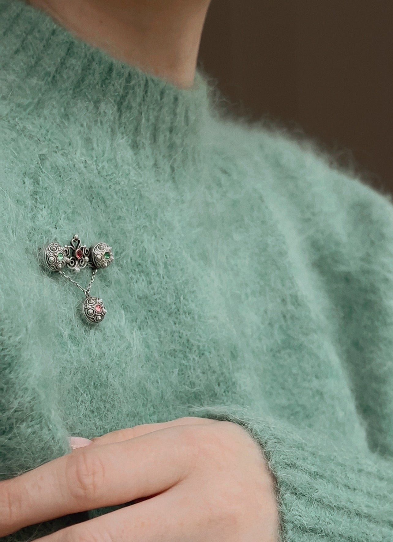 Wonderful Paste Bar Brooch by Gundorph Albertus