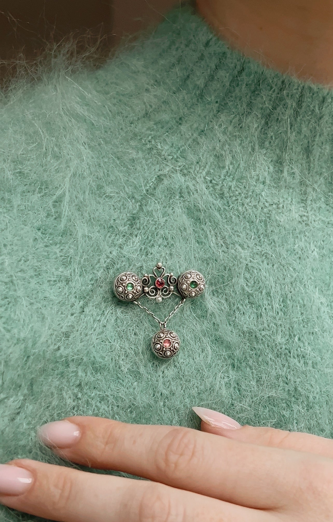 Wonderful Paste Bar Brooch by Gundorph Albertus