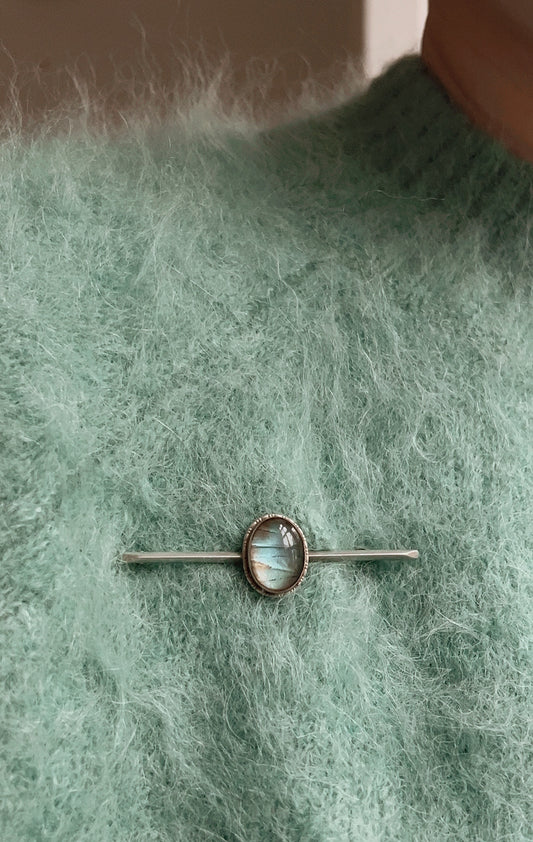 Stunning Art Deco Butterfly Wing and Silver Bar Brooch