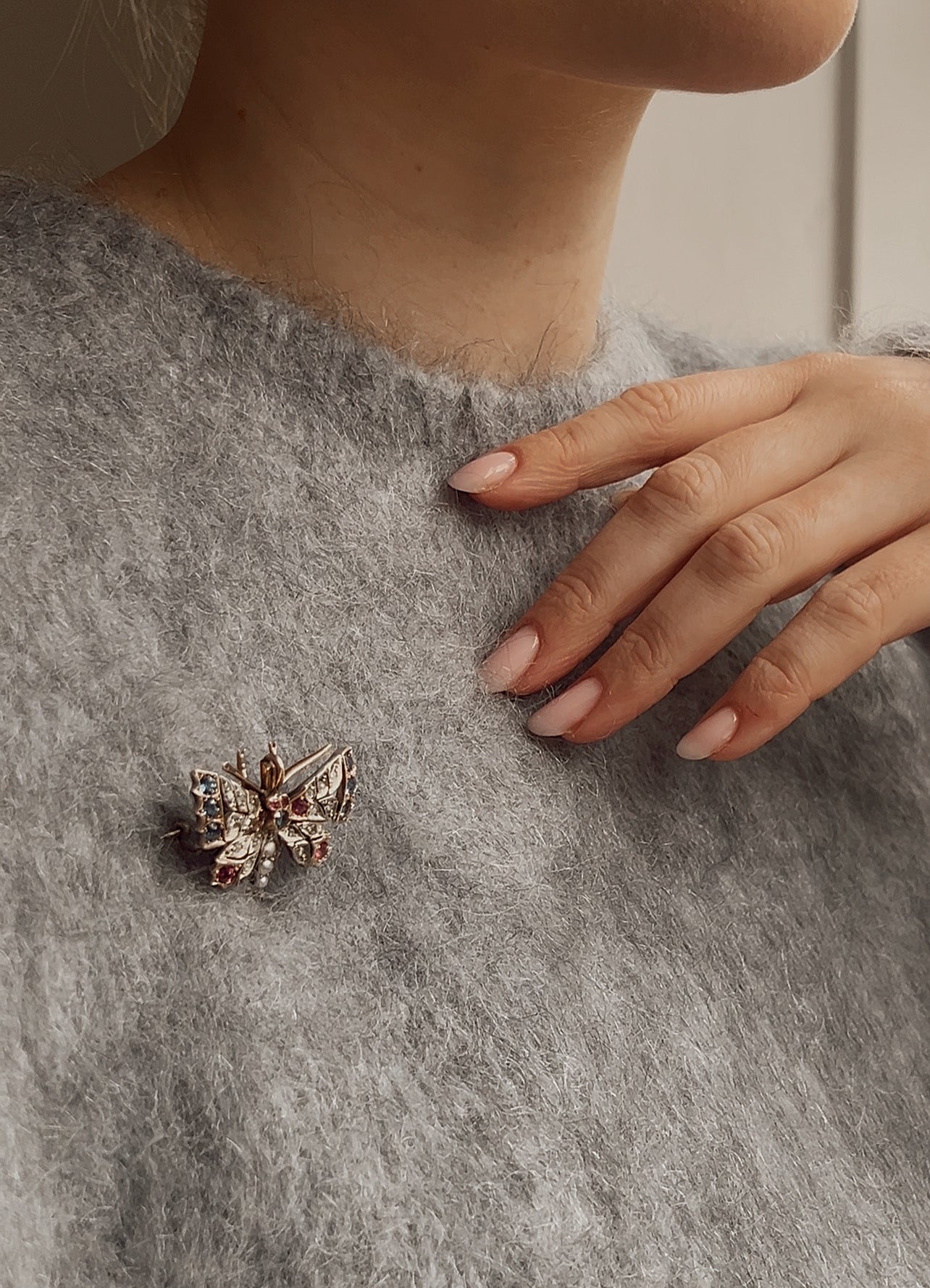 Wonderful Late 19th Century Gem-Set Butterfly Pendant/Brooch
