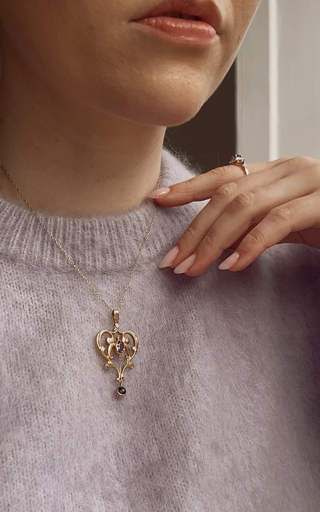 Glorious Early 20th Century 9ct Gold and Amethyst Pendant