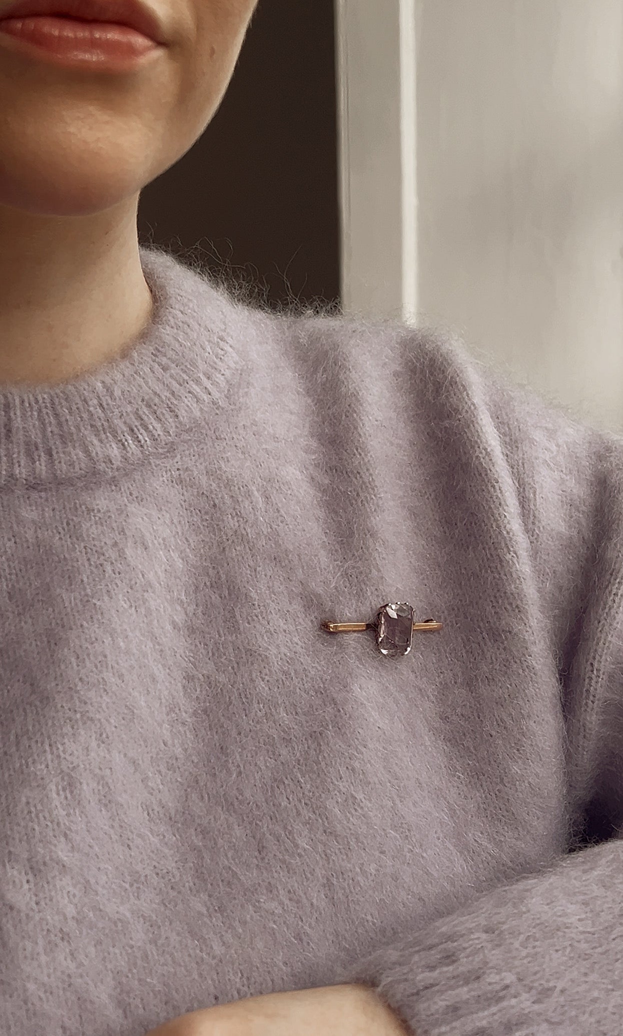 Wonderful 19th Century Amethyst Bar Brooch