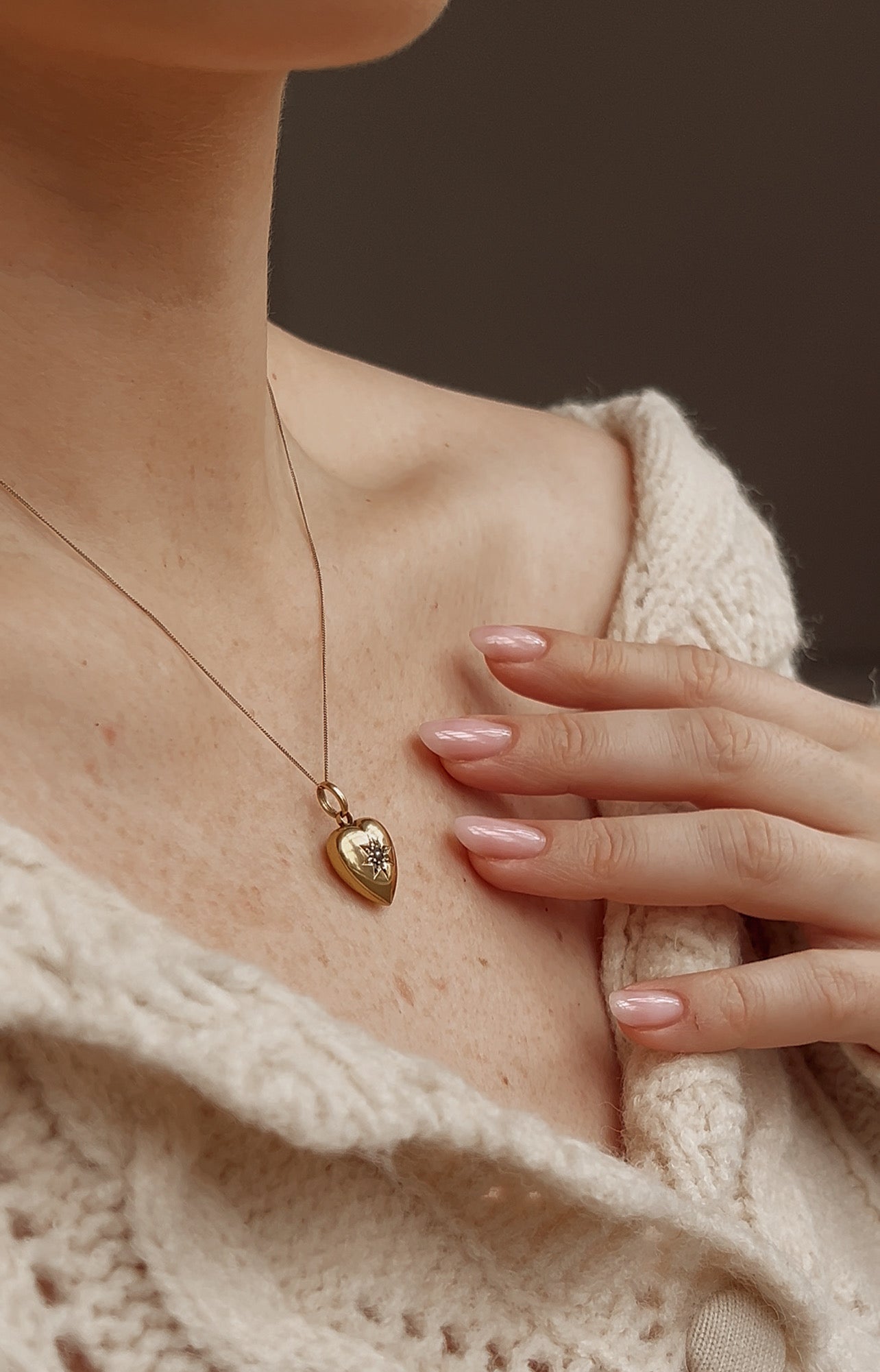 Lovely Victorian 15ct Gold Split Pearl and Diamond Heart Pendant