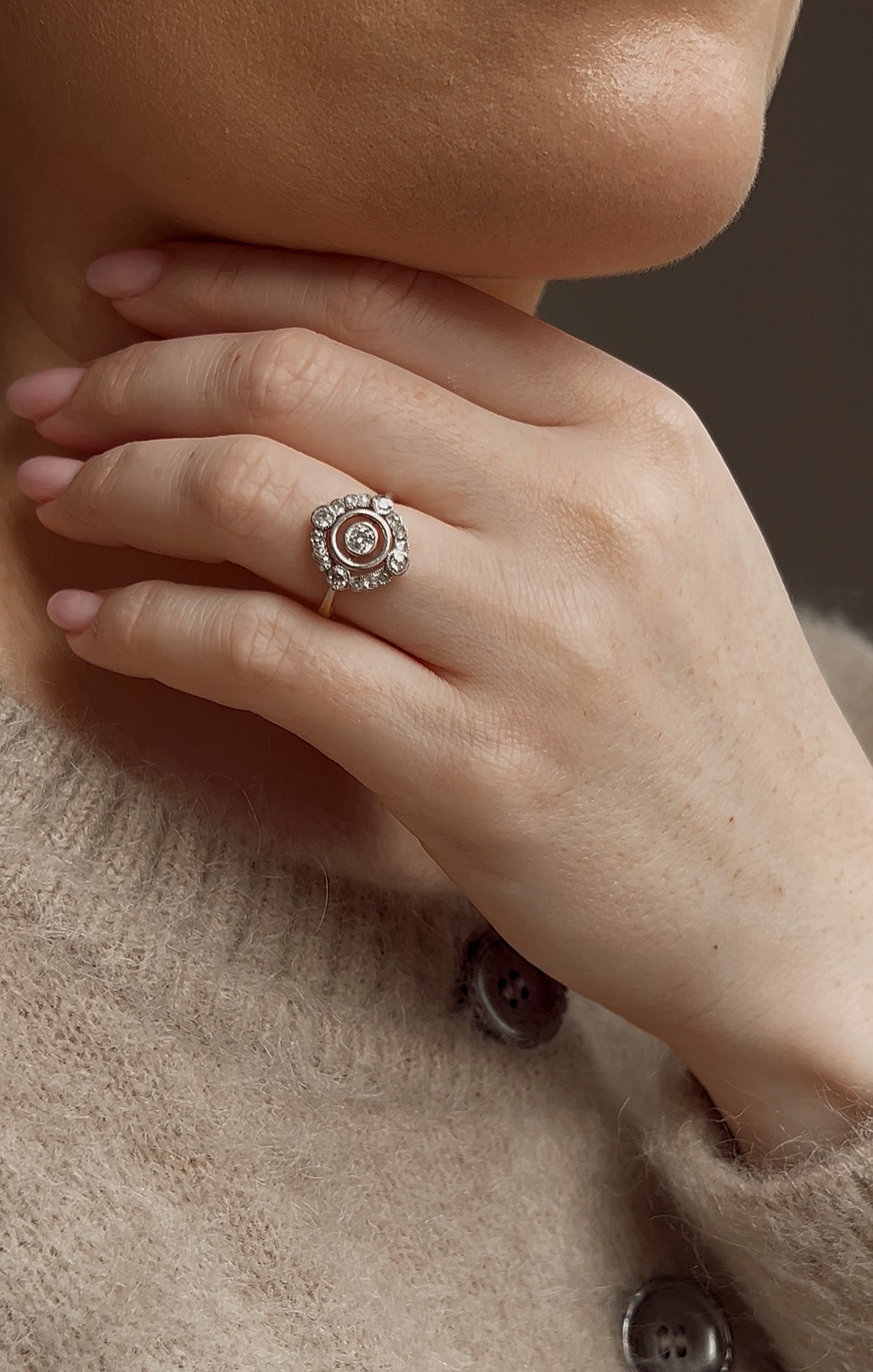Stunning Art Deco Diamond Cluster Ring