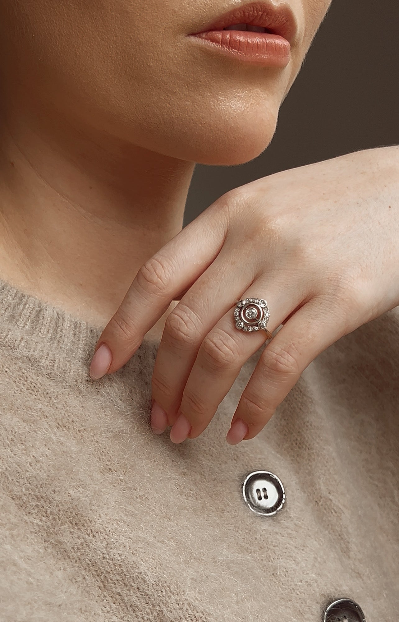 Stunning Art Deco Diamond Cluster Ring