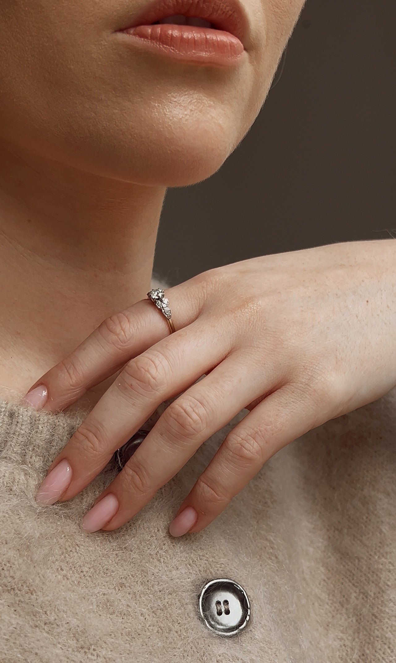 Lovely Mid 20th Century 18ct Gold and Platinum Solitaire Diamond Ring