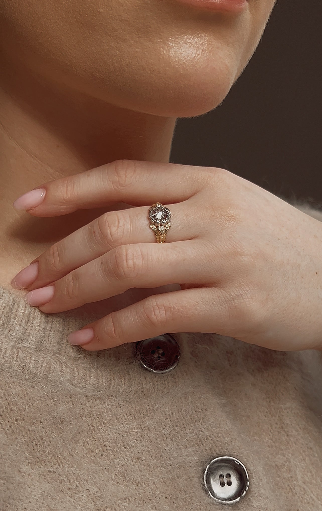Incredible Georgian Silver and 18ct Gold Diamond Cluster Ring